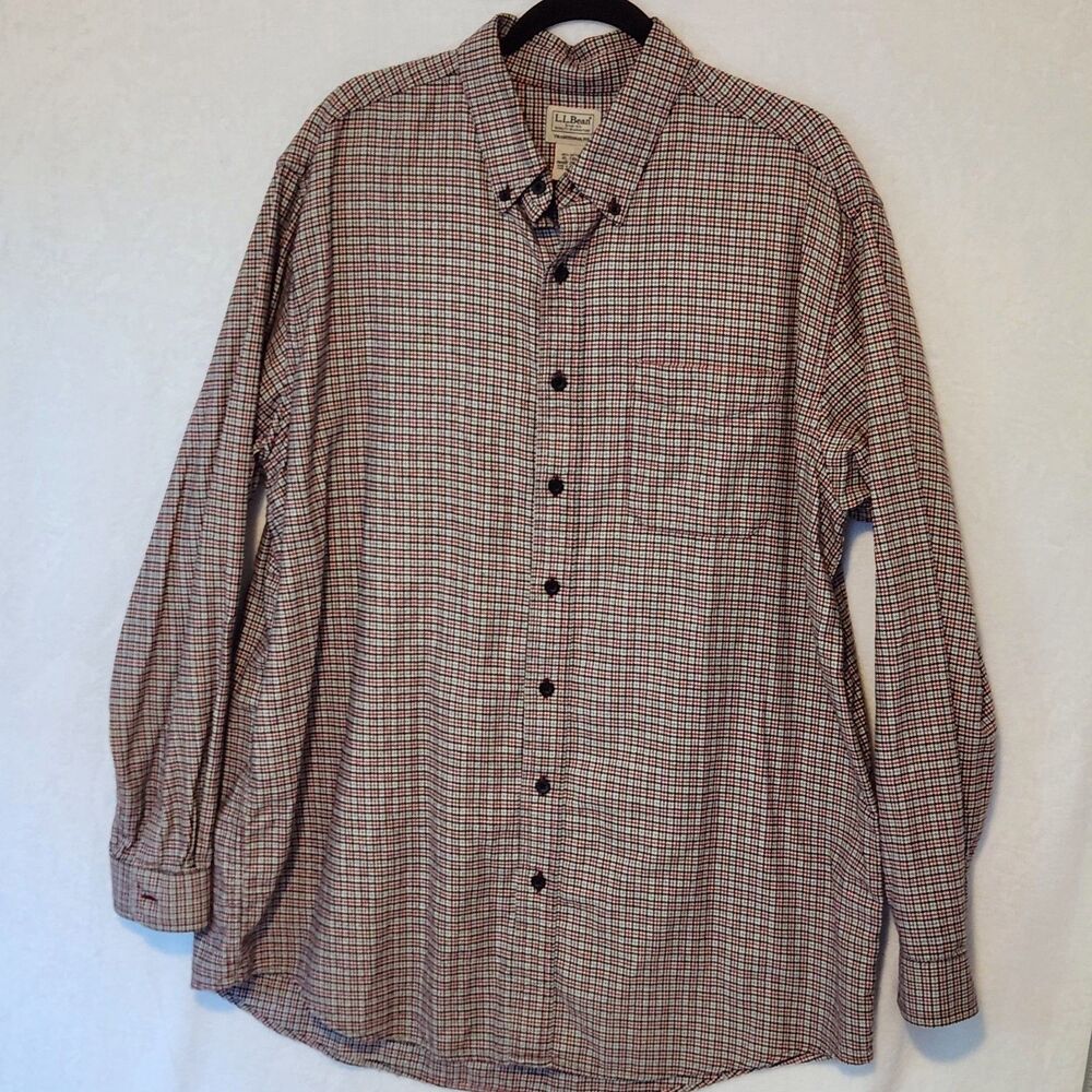 LL Bean Men's XL Tall Wicked Good Flannel Houndstooth Shirt Traditional Fit